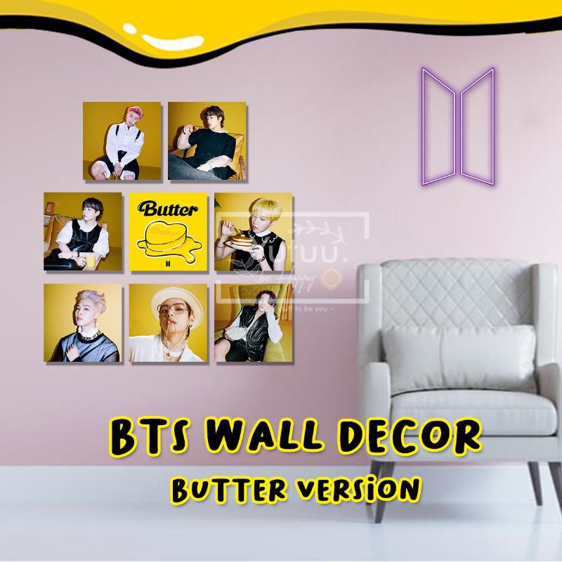 WALL DECOR BANGTAN BUTTER VERSION isi 8 pcs fankit unofficial