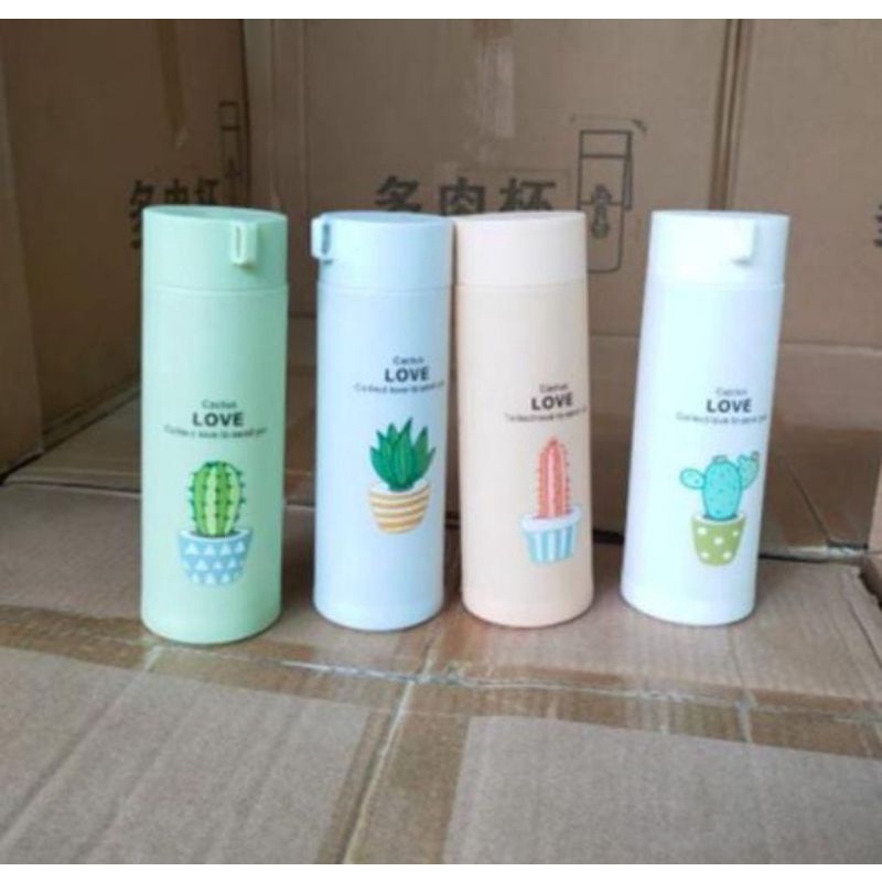 tumbler kaca kaktus / tumbler air panas & dingin