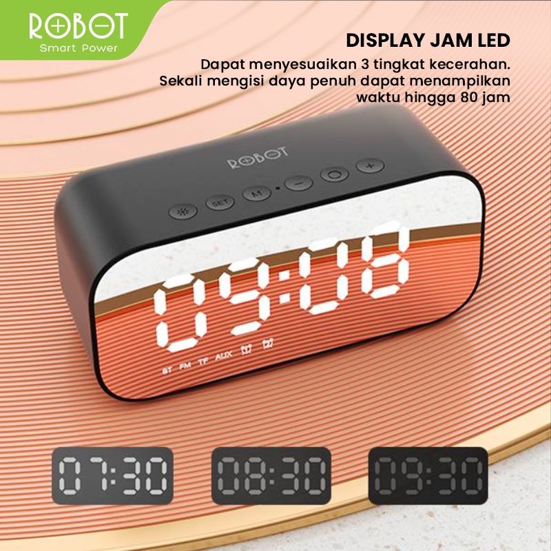 Speaker Robot Bluetooth RB560 Alarm Clock LED Indicator BLUETOOTH 5.0 100% Original - Bergaransi Harga Termurah