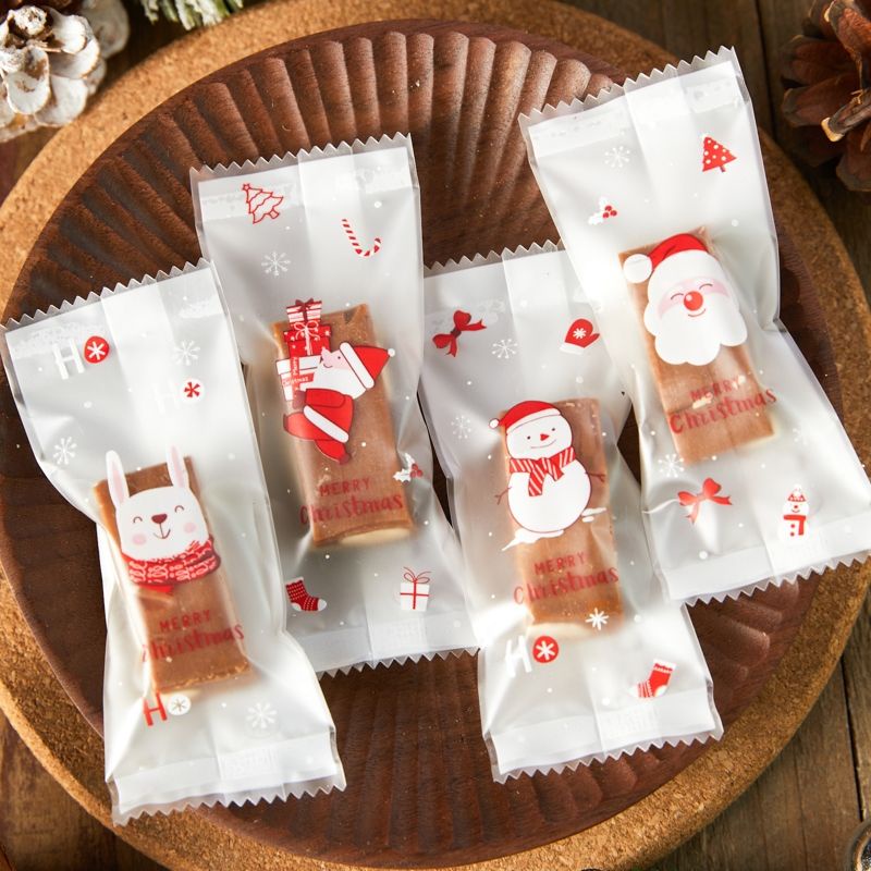 

Plastik permen tema natal christmas packaging white christmas 4x10 100pcs