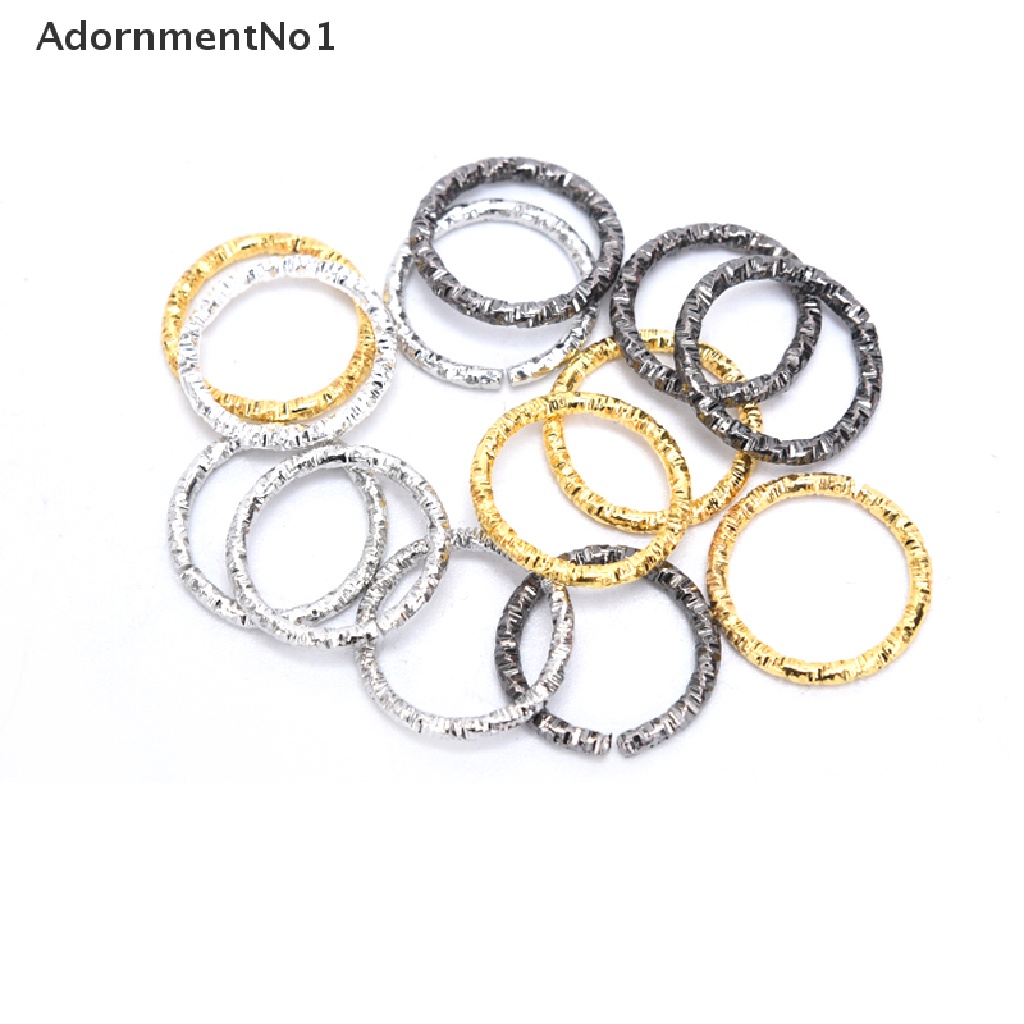 (AdornmentNo1) 50-100 Pcs / Lot Konektor Jump Ring Bulat Emboss Untuk Membuat Perhiasan DIY