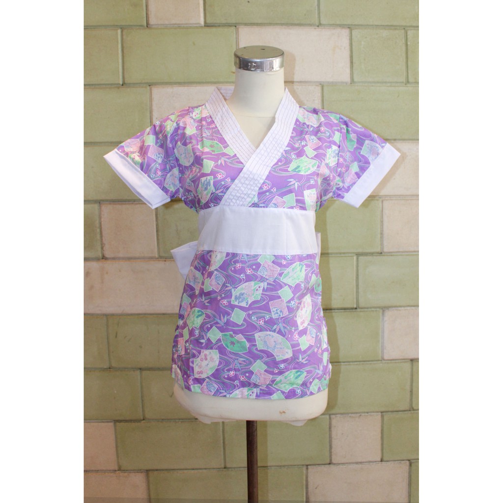 Atasan Kimono (Kimono Top) : Purple Fan