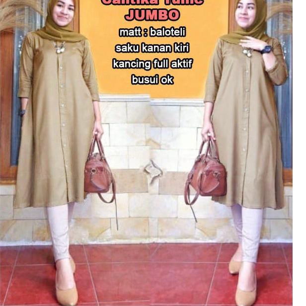RECOMENDED BOOM - TUNIK CANTIKA JUMBO, L, XL, XXL , 3XL / BAJU MUSLIM WANITA JUMBO/ TUNIK JUMBO / TU