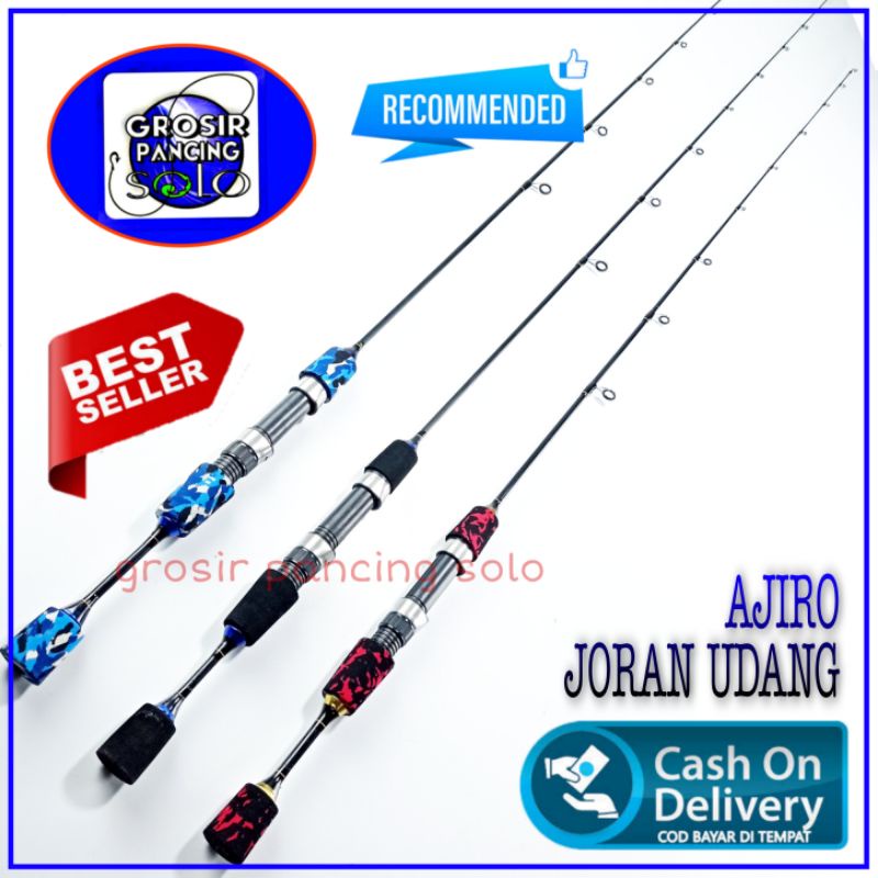 joran pancing ul ultralight ajiro fiber solid udang galah super lentur custom 100 120 135 150 cm