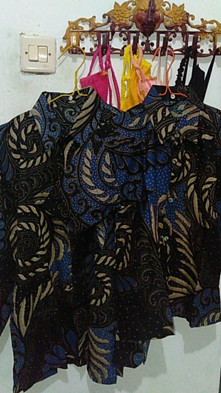 Batik Couple Keluarga Sania Ruffle Ori Ndoro Jawi Dnt Gamis Valvet User Biru Termurah