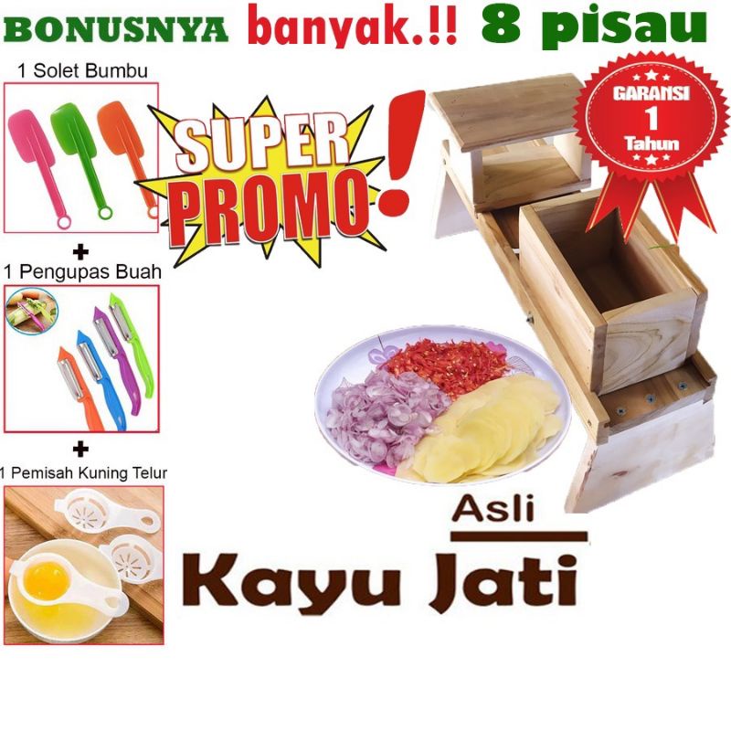 KWALITAS JATI SUPER PENGIRIS BAWANG PEMOTONG BAWANG PENGIRIS KERIPIK  KAYU JATI