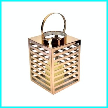 Arthome Dekorasi Natal Tempat Lilin Lentera Cubic 20 Cm - Copper