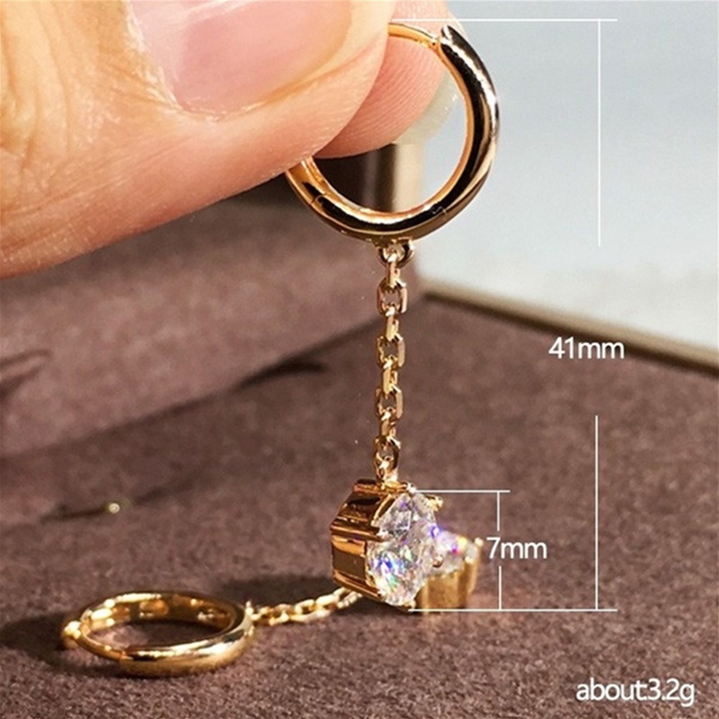 Fancyqube Anting Zircon Bahan Metal Gaya Korea Untuk Wanita