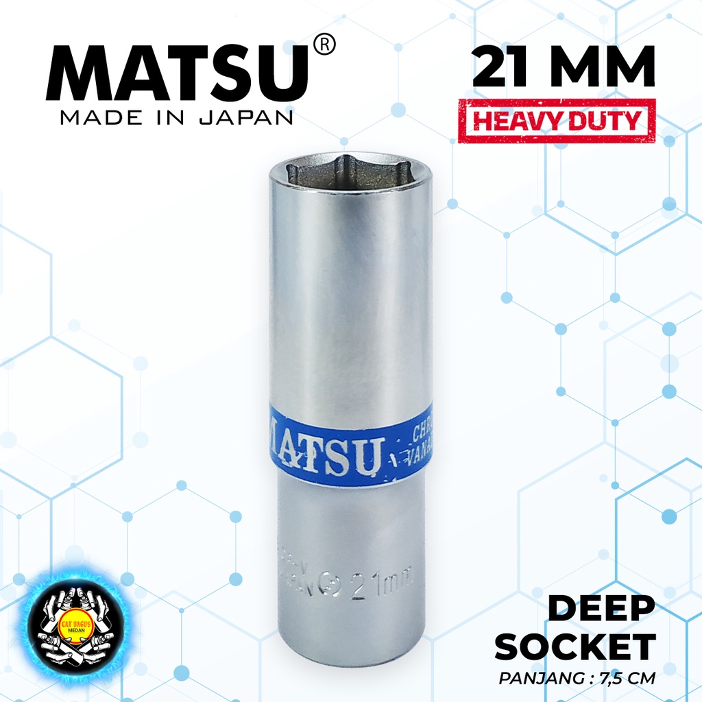 MATA KUNCI DEEP SOK 21 MM SHOCK PANJANG MATSU ASLI JEPANG KUALITAS PALING BAGUS / DRIVE DIP WALL SOC