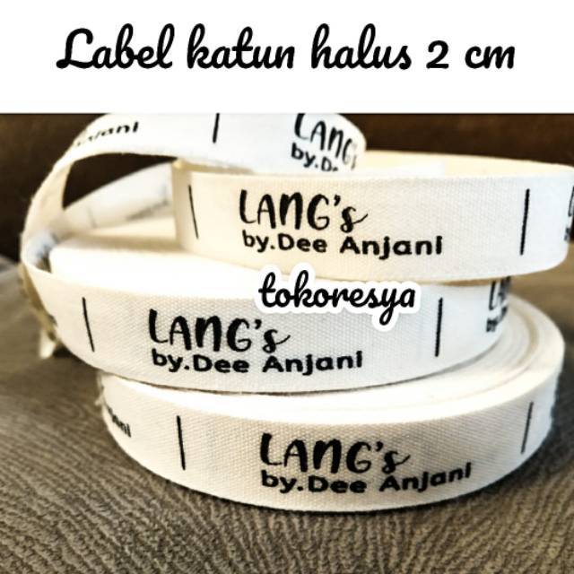 

Label katun 2 cm/label katun/label hijab/label baju/label