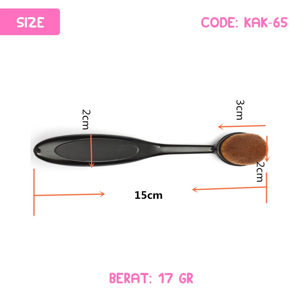 Kuas Make Up Oval Blending Brush Foundation Face Brush Make Up Brush - KAK-65