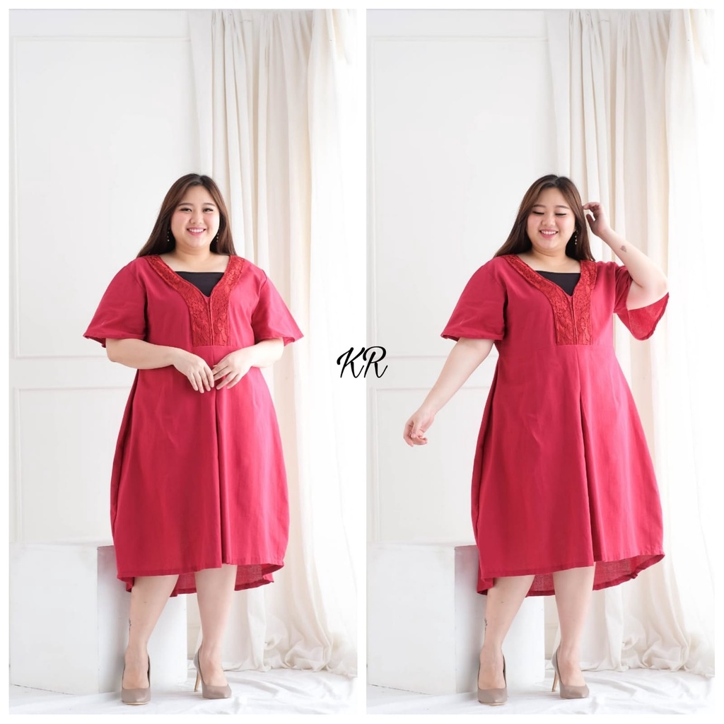 FASHION PAKAIAN WANITA DRESS MADISON JUMBO BIGSIZE KR