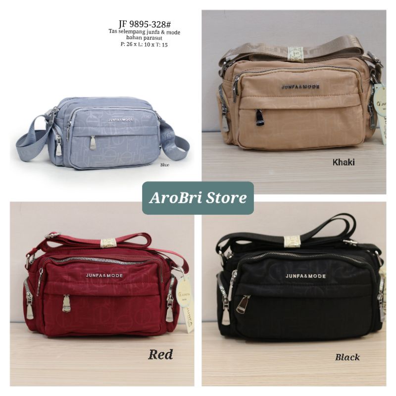 Tas selempang merk junfa & mode JF 9895 -328 bahan parasut bermotif