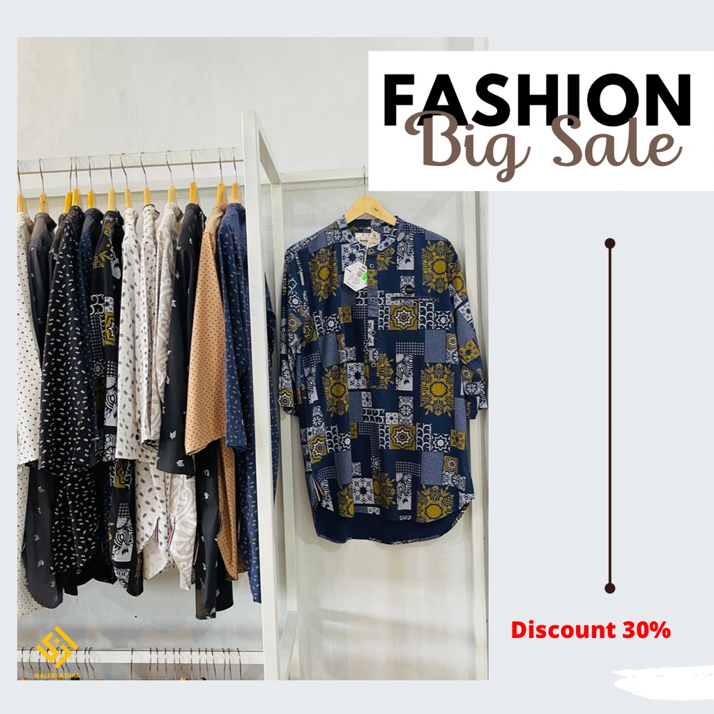 PROMO Leafy Kurta Motif NR-237 Original PREMIUM Adem / Koko Kurta Pria lengan 3/4 R