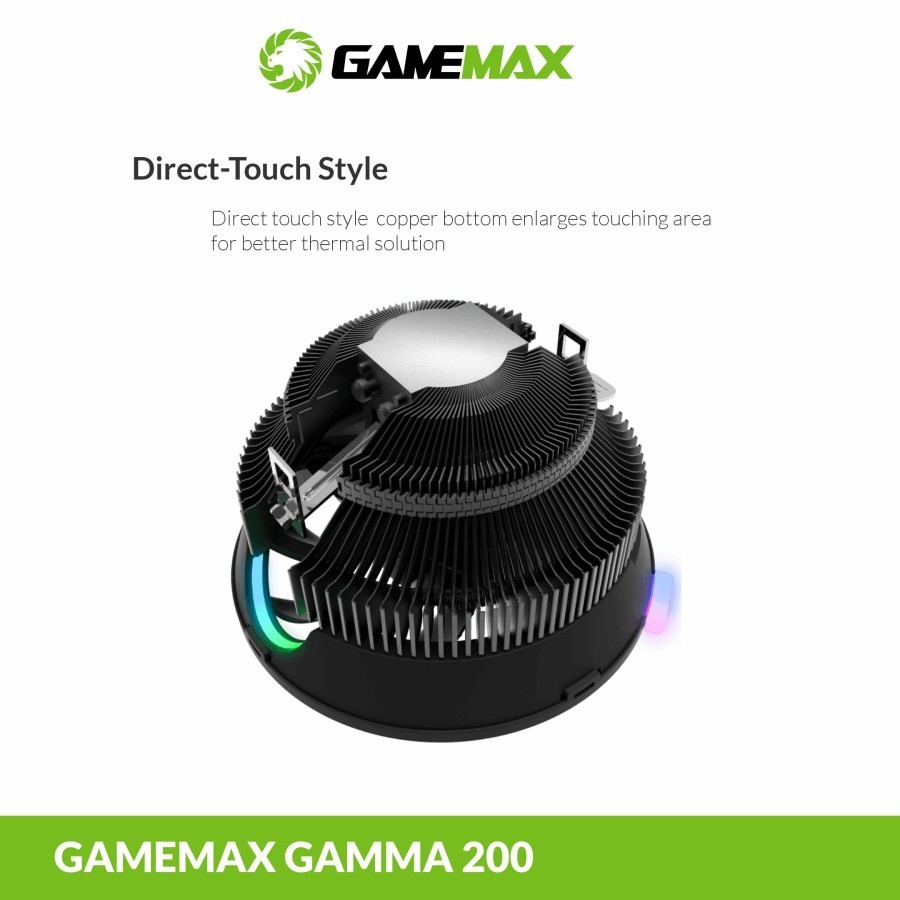 GAMEMAX GAMMA 200 Rainbow RGB CPU Cooler LGA Gaming Intel AMD RGB