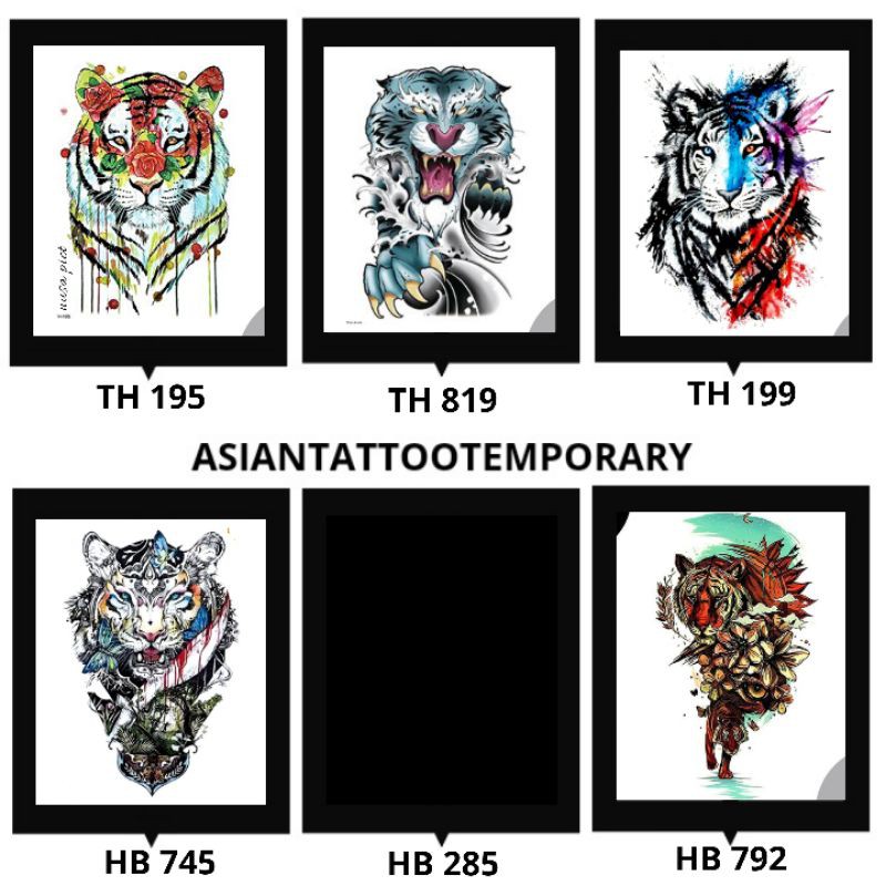 Tatto temporer GAMBAR MACAN BERWARNA/ tato kulit / tato anti air MACAN SINGA STIKER TATO TEMPORER