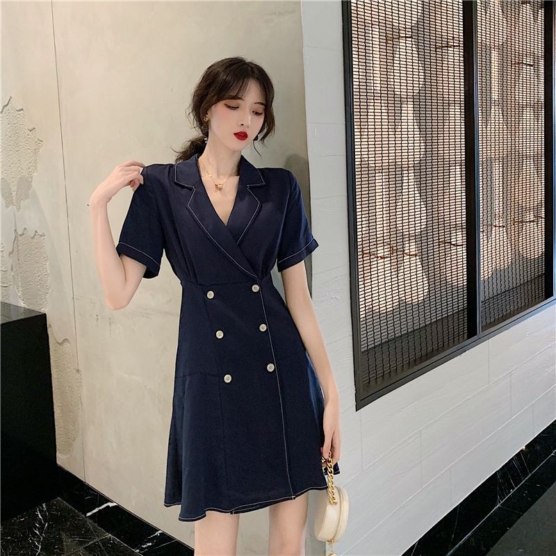Dress import korea look navy