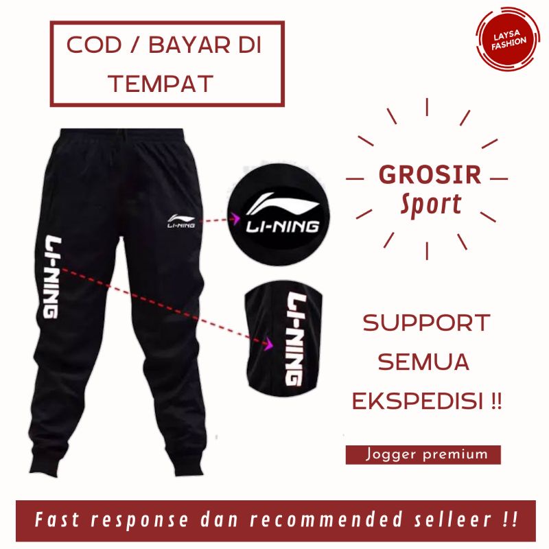 COD Celana Joger Jogger Olahraga Celana Panjang Training Pants Celana Training Pria Wanita Celana Joger Pria Wanita Surfing Distro Premium Training Jogger Trackpant Sweatpants Panjang Olahraga Running Gym Gowes Polos Hitam Logo Lining Termurah Bandung