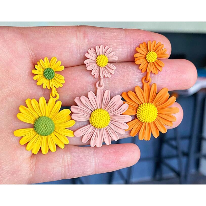 925 jarum perak little Daisy stud anting-anting bunga anting-anting perempuan Korea anggun online in