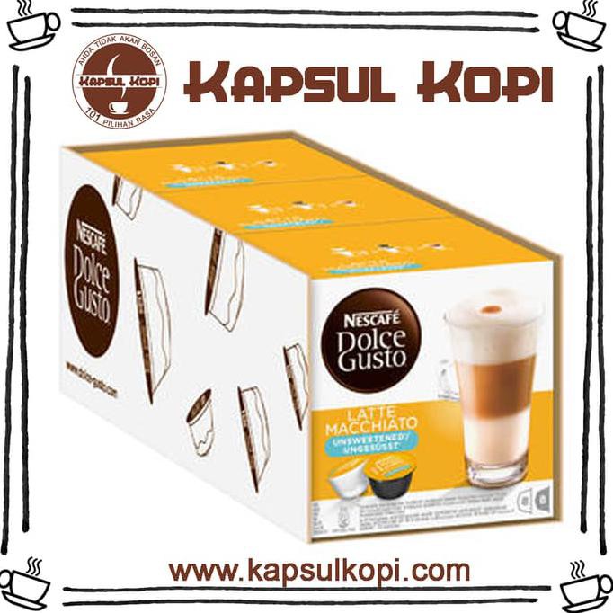 

PROMO Latte Macchiato Unsweetened Paket 3 Box Kopi Nescafe Dolce Gusto Impor