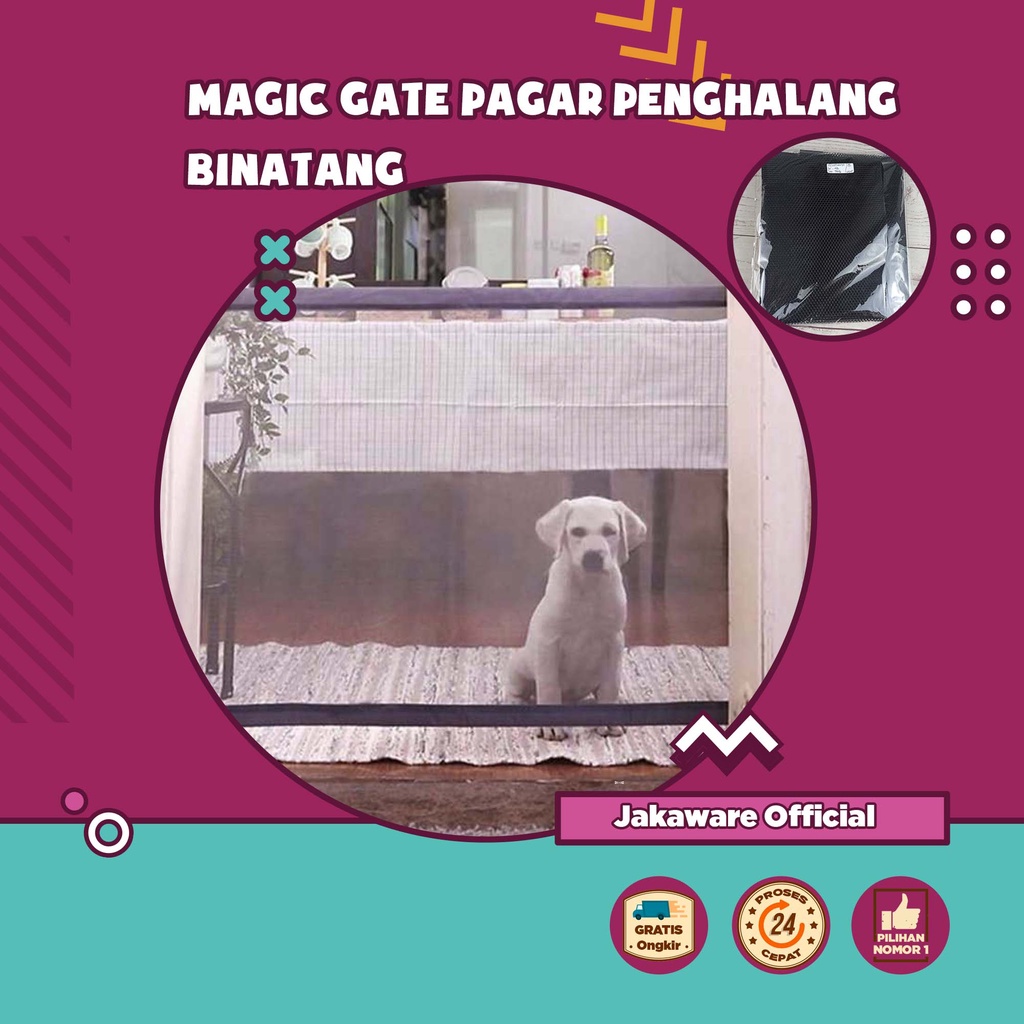 MAGIC GATE PAGAR PENGHALANG BINATANG HEWAN PELIHARAAN PEMBATAS KUCING ANJING SKAT PET PAGER PENYEKAT
