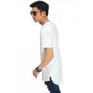 Kaos Pria Longline T shirt Putih Polos Swag Premium terbatas
