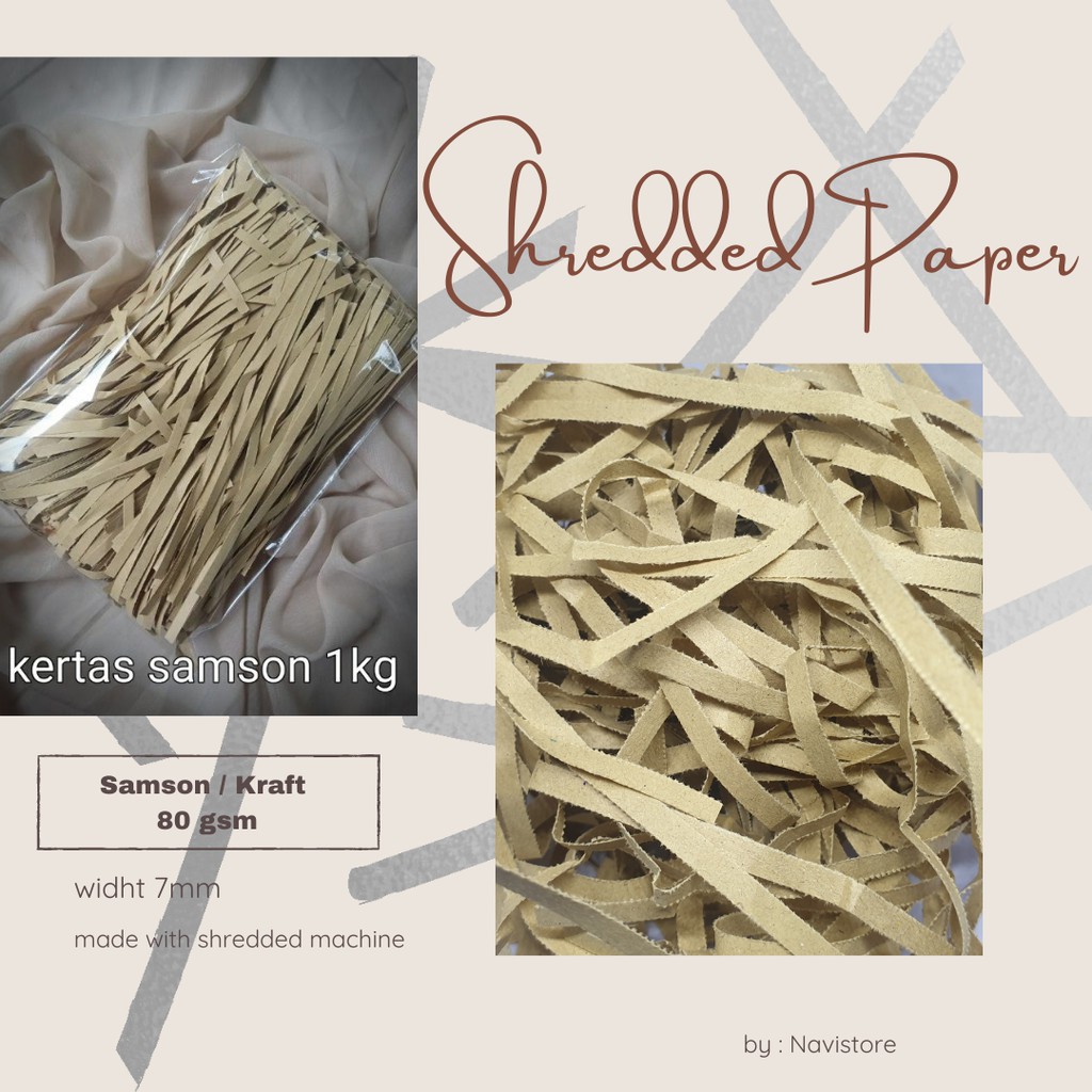 

Kertas Serut Samson 1kg / Kertas Cacah / Shredded Paper / Kertas Suwir / Kertas Serut Packing