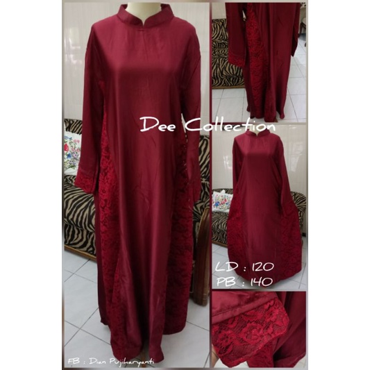 Gamis Gaun Pesta Merah Marun