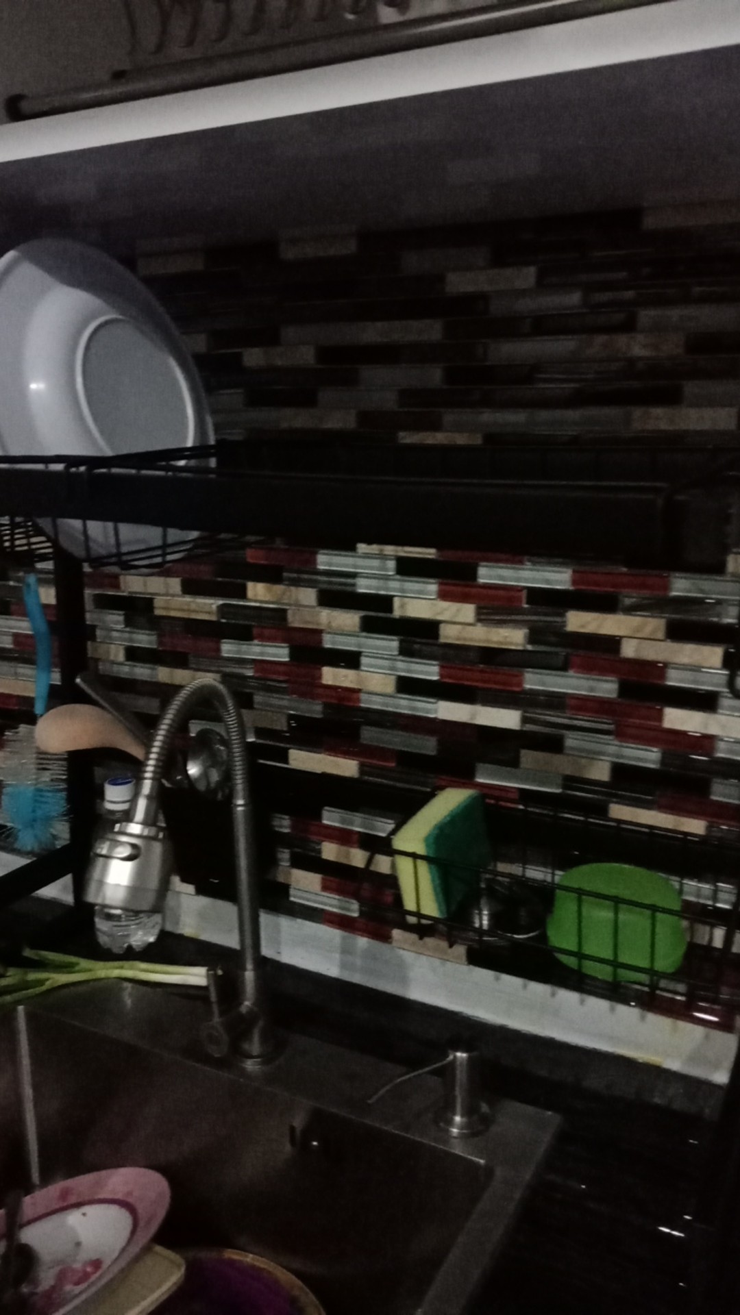 Es Rak Dapur Hitam Rak Wastafel Rak Piring Dan Peralatan Dapur 65cm