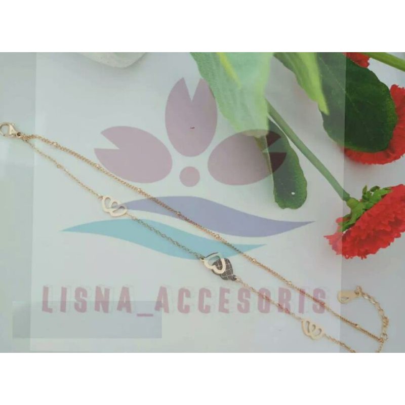 Gelang wanita Titanium Asli Anti luntur motif rantai Bintang love terbaru