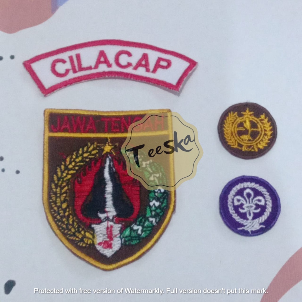 Jual Set Atribut Seragam Pramuka Logo Tunas Kelapa dan Wosm, Logo