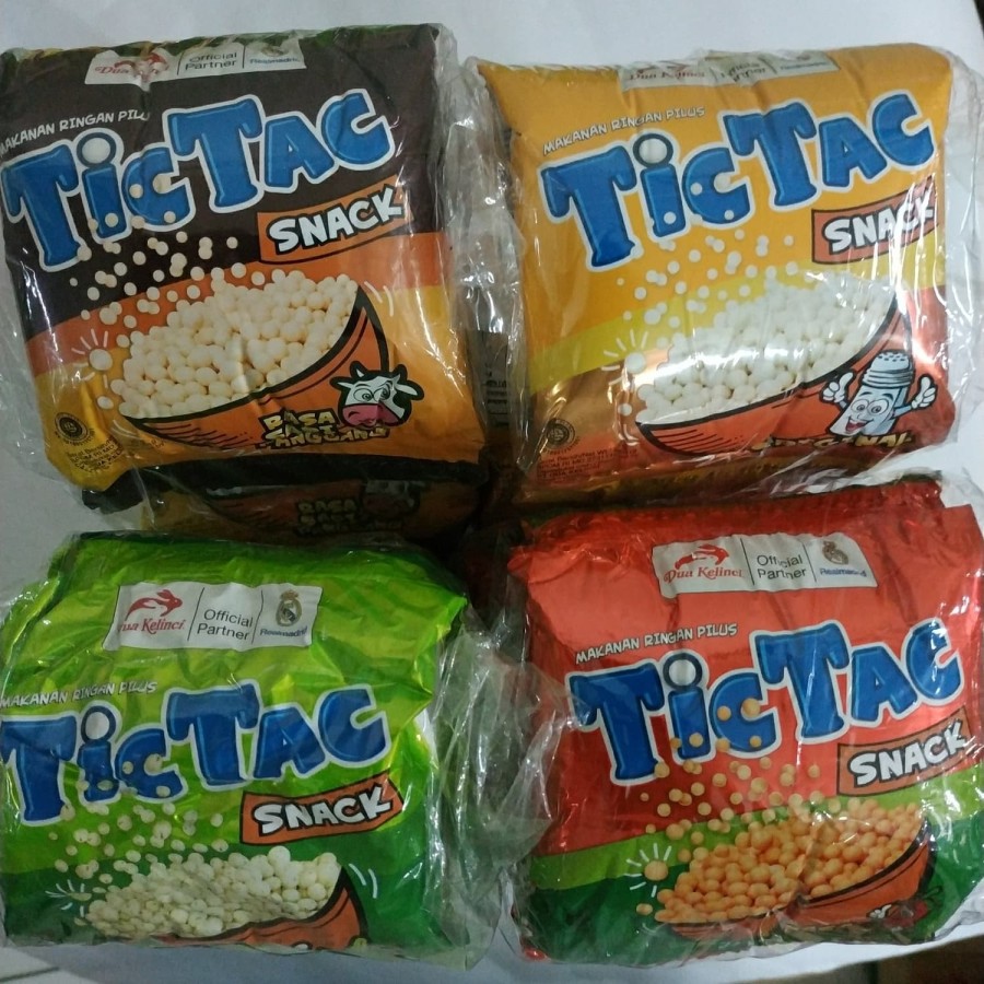 

TicTac Snack pack renceng 10bks @ 20gram Rasa sapi panggang, original, rumput laut, pedas