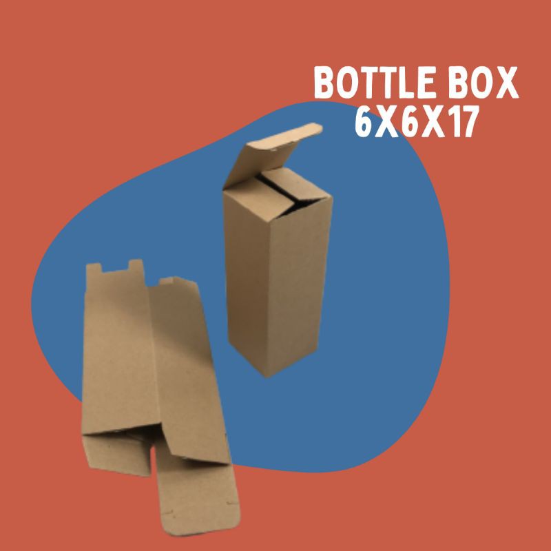 

BOTTLE BOX 6x6x17 // KARDUS DIE CUT KARTON COKLAT