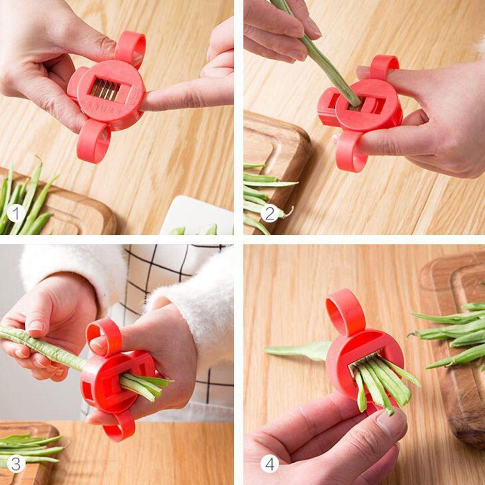 [Elegan] French Bean Slicer Pemotong Peralatan Makan Gadget Masak Helper Stainless Steel