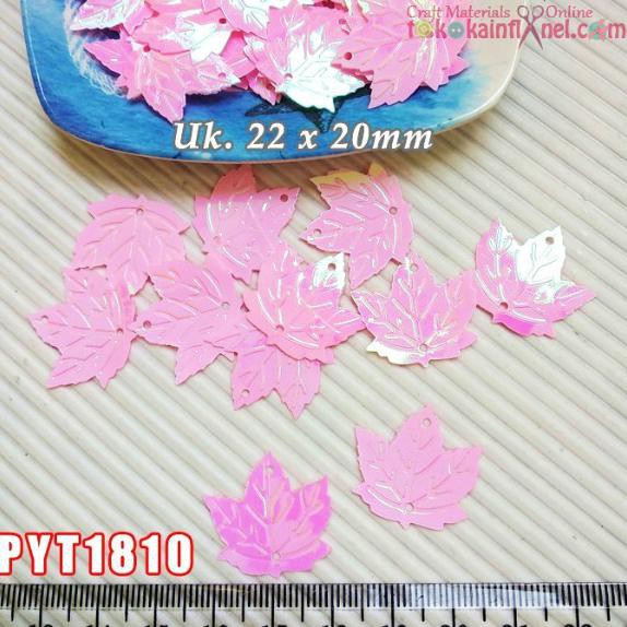 

Niakbahan- Pyt1810 Payet Daun Uk 22X20Mm Warna Pink Muda (1 Bks 5 Gram /-35 Pcs) -Aslii.