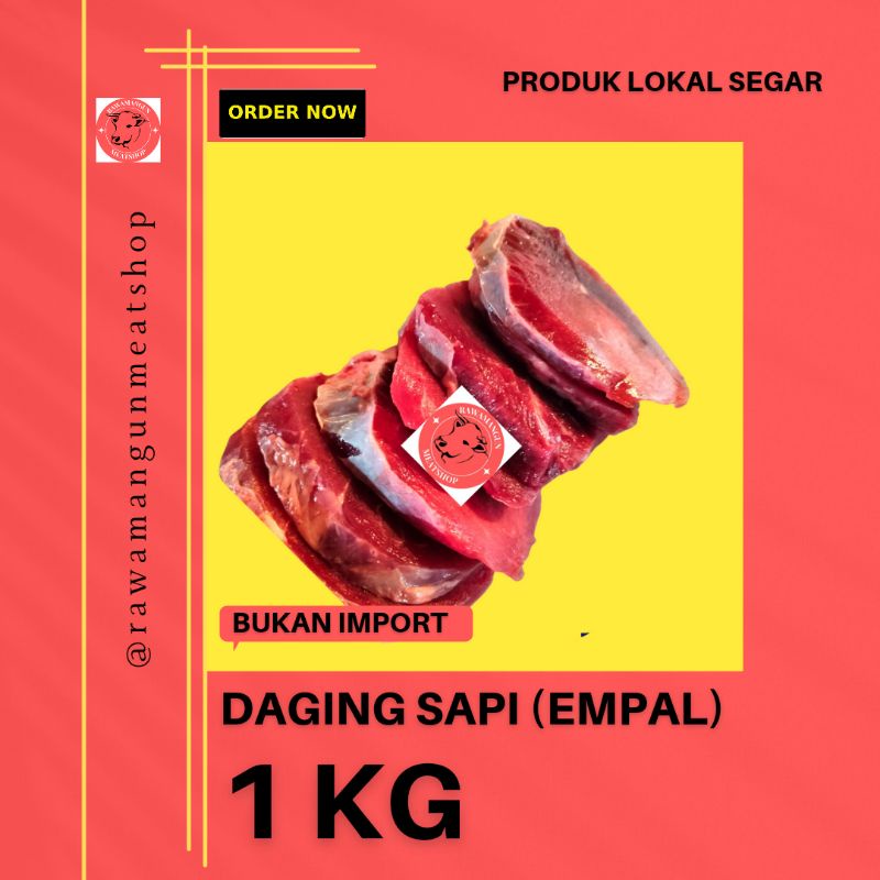 

PREMIUM BEEF / DAGING EMPAL GEPUK 1 KG / DAGING SAPI LOKAL SEGAR