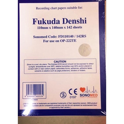 ◊ Kertas ekg / fukuda Denshi OP-222TE / 110mm x 140mm x 142 lembar / kertas ekg fukuda / ekg fukuda 