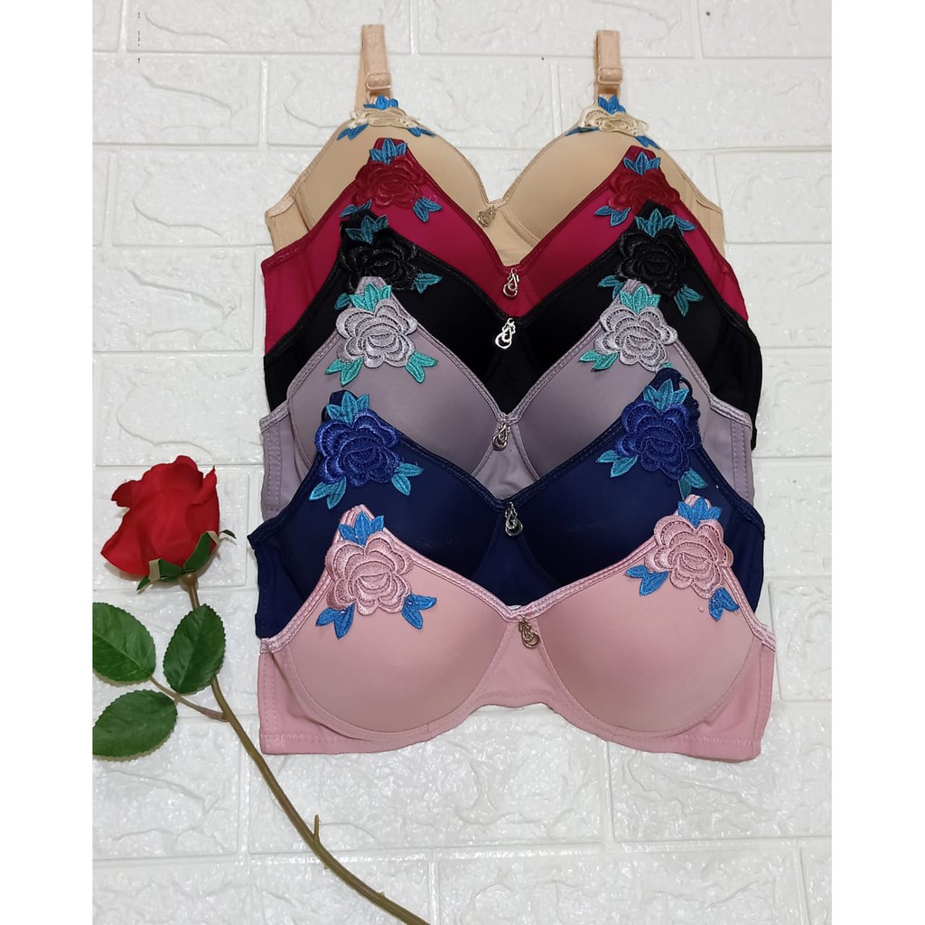 Bra BH Fashion Wanita Bra Cantik |POLOS BORDIR BUNGA | GN 300
