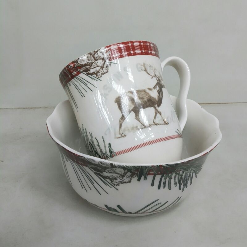 [SET] mug dan mangkok keramik sango motif tema natal CHRISTMAS EVE