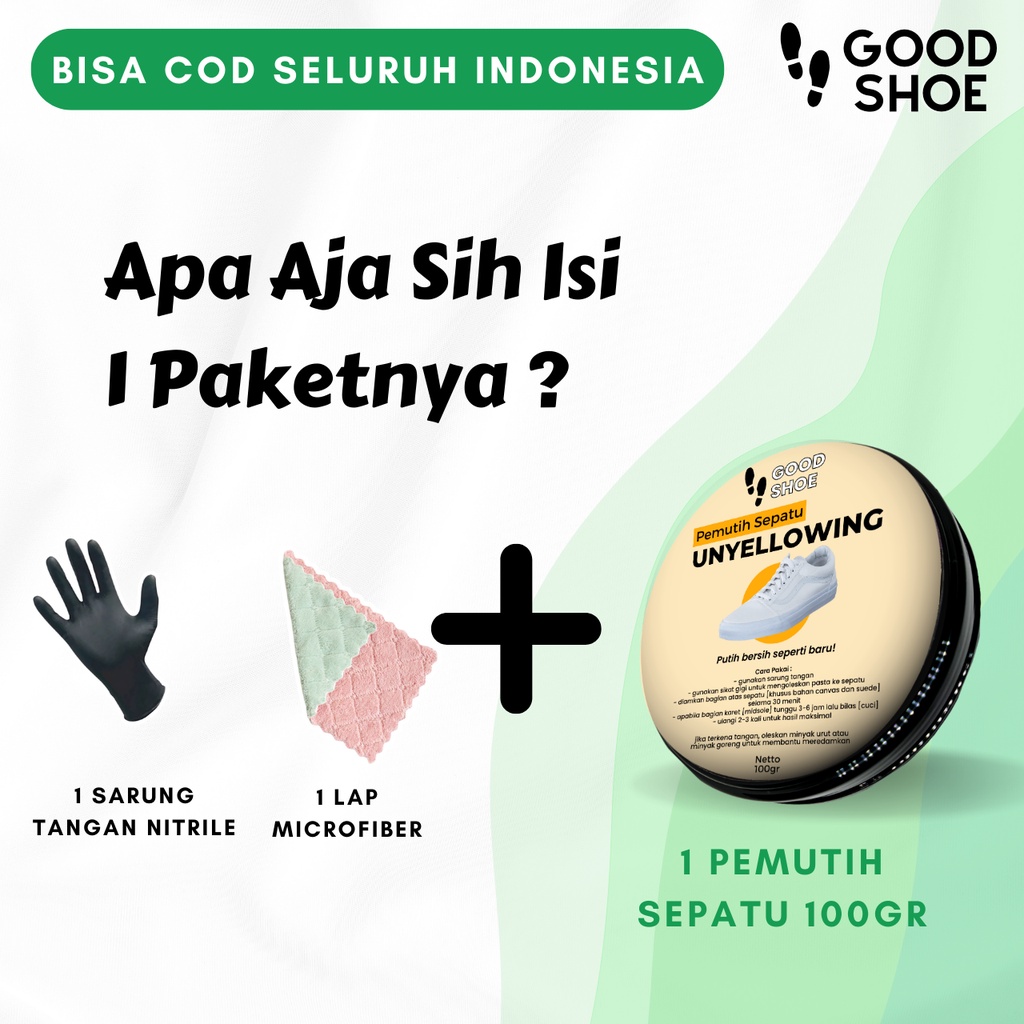 Good Shoe Unyellowing Cairan Perawatan Pembersih Pemutih Sepatu Whitening Powder Sabun Cuci Sepatu Penghilang Noda Kuning Sepatu Canvas Kanvas Suede Futsal Bola Sneakers Shoe Cleaner Putih Penghilang Noda Kotoran Sepatu Putih