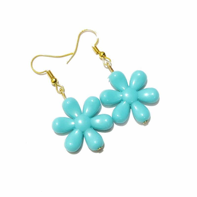 Daisy Flower Earrings Anting Hooks Handmade Bunga Pastel