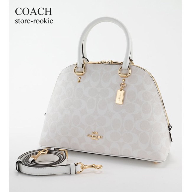 COACH KATY SATCHEL IN SIGNATURE CANVAS -White  (F2558)