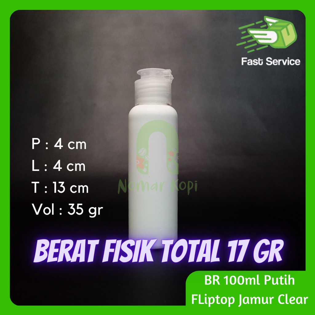 Botol 100ML BR PUTIH Fliptop Jamur