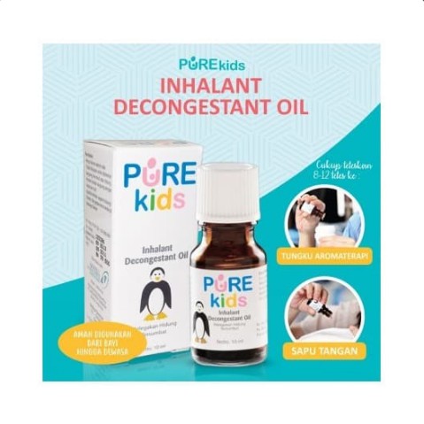 PURE Kids Inhalant Decongestant Oil Pelega Pernafasan Dan Hidung Tersumbat Bayi 10 ml