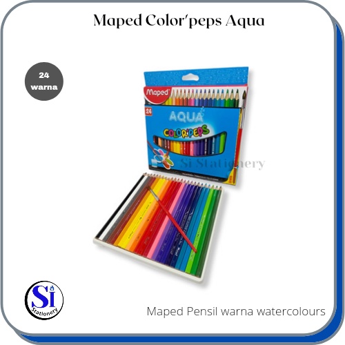 PENSIL WARNA AQUA COLORPEPS MAPED/WATER COLOR PENSIL 24 WARNA+KUAS