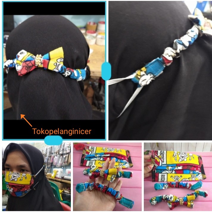 BARU PAKET ISI 3 Masker Konektor Karakter / Masker Kain / Pengait Masker / Konektor Handmade