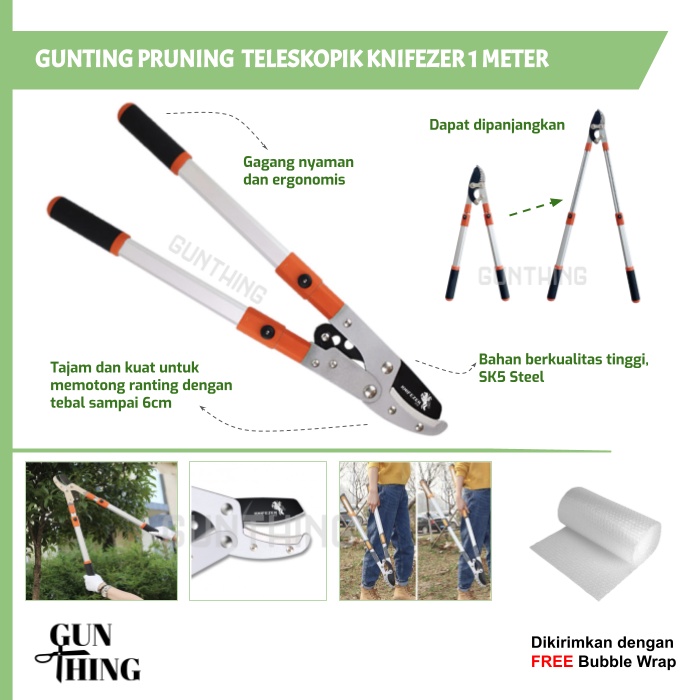 Gunting Ranting Dahan Pohon - Teleskopik / Telescopic Pruning KNIFEZER