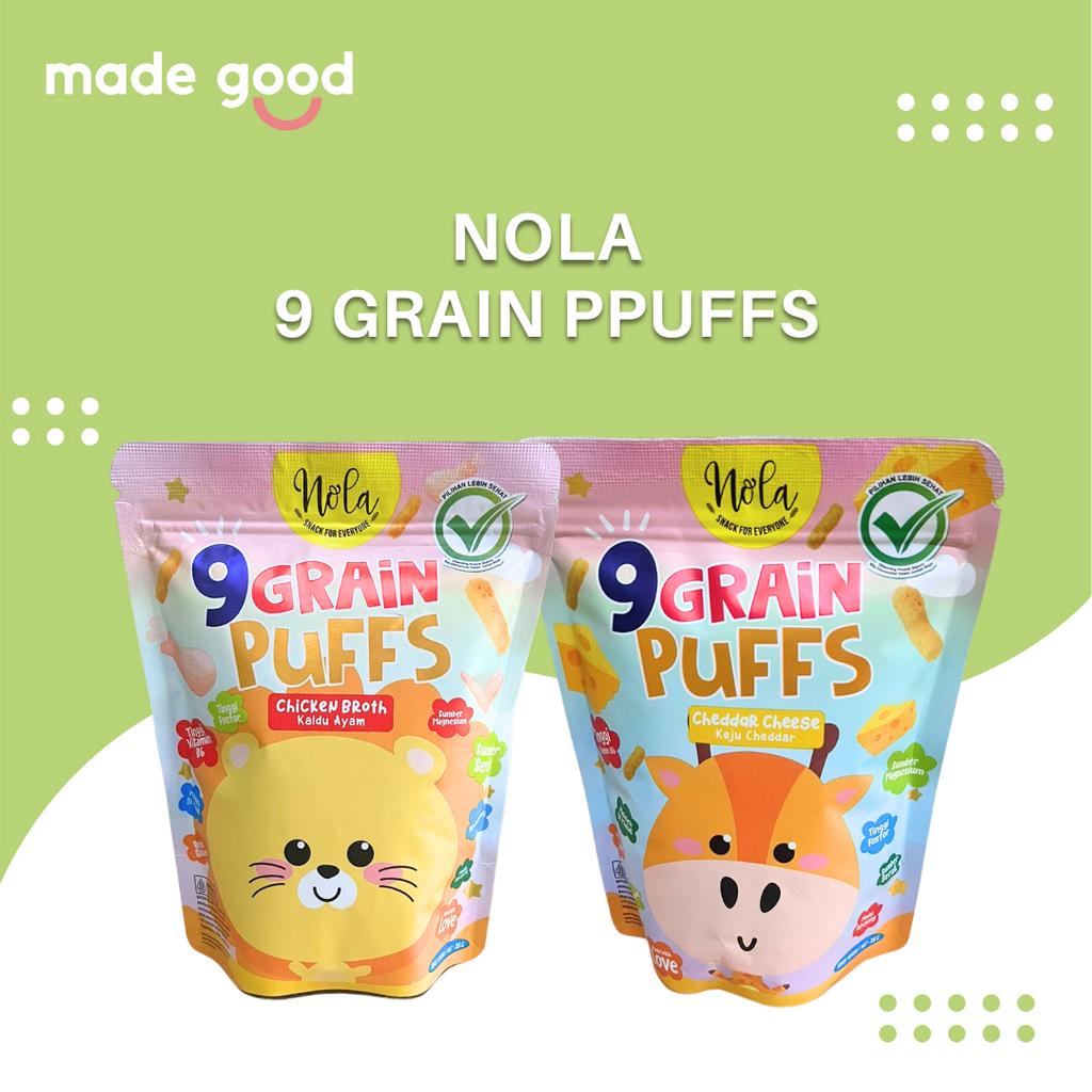 Nola Snack 9 Grain Puffs Chicken Cheese 25 Gram, Snack Anak Gluten Free
