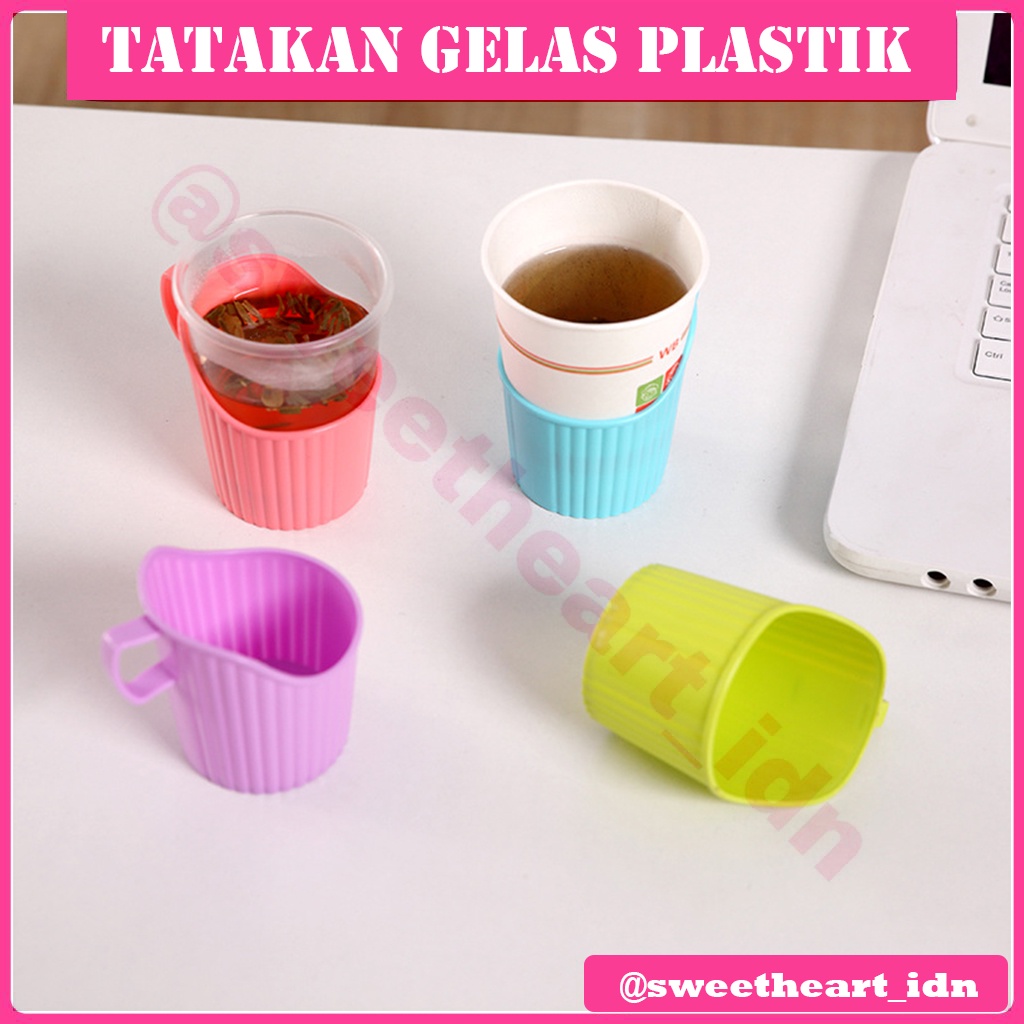 Tempat gelas plastik kertas tatakan gelas anti panas gelas plastik paper cup holder anti panas