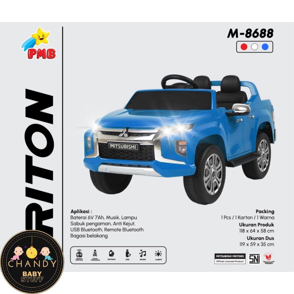 MOBIL AKI MAINAN ANAK MUTSUBISHI TRITON PMB M 8688 - GRATIS HADIAH LANGSUNG